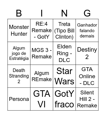 TGA Bingo - Mathias Bingo Card