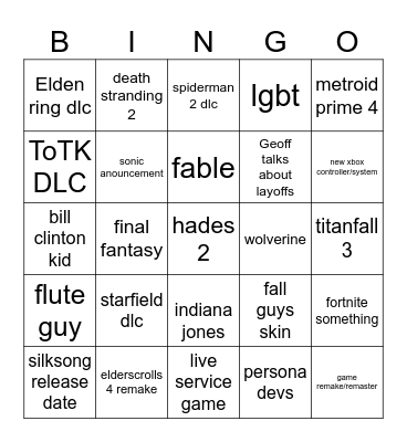 jnsdfkjhlgsdf Bingo Card