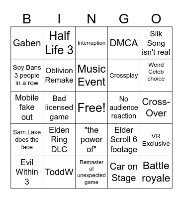Haddock Bingo Game awards 2023 Bingo Card