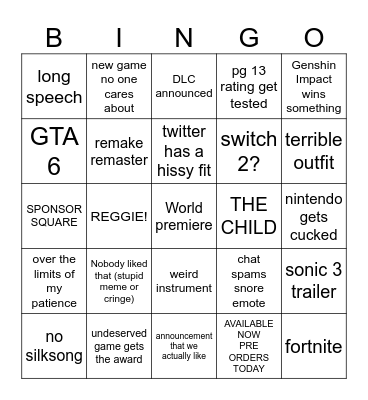 Bingo Card of Dumbasses Bingo Card