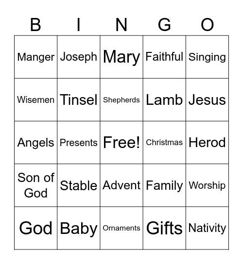 CHRISTMAS Bingo Card