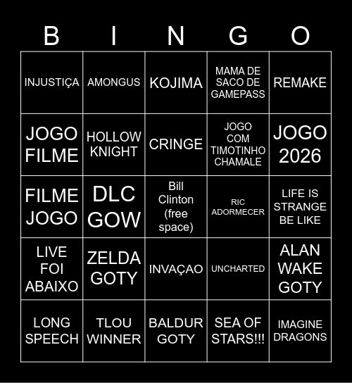 GAME AWARDS BINGO Card