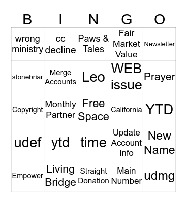 Spring Fling Bingo Card