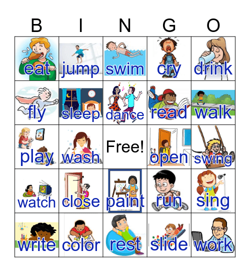 Verbs 1 Bingo Card