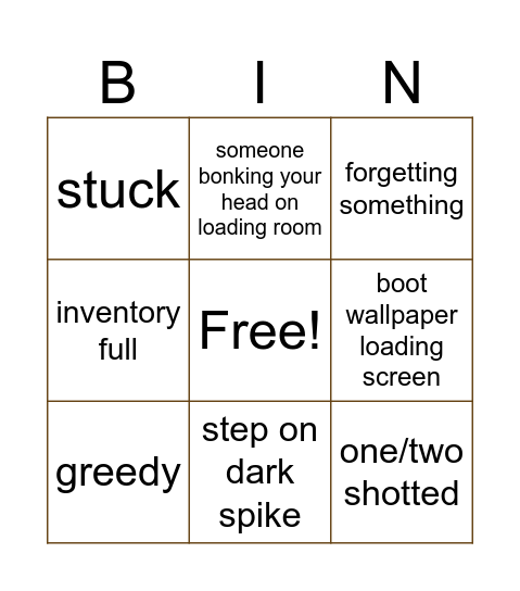 Dark and Darker Bingo Card
