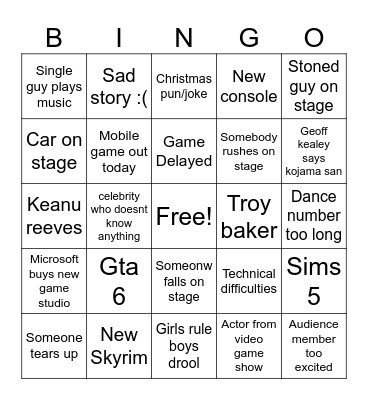 2023 VGA Bingo Card