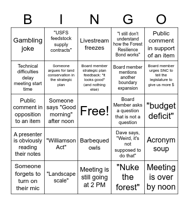 Board Member Bingo - December 2023 Bingo Card