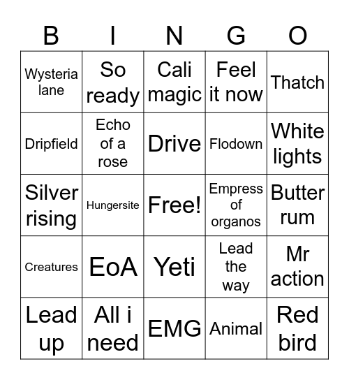 Goosmas party! Bingo Card