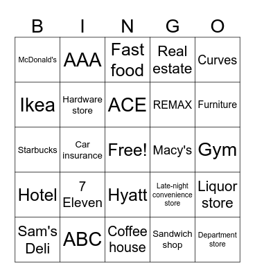 12/7 Bingo Card