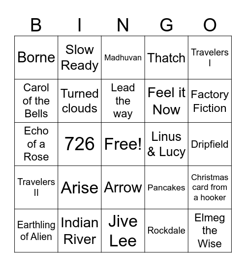 Goosemas Bingo Card