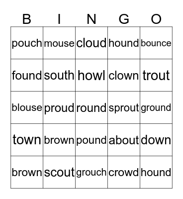 OU Sounds Bingo Card