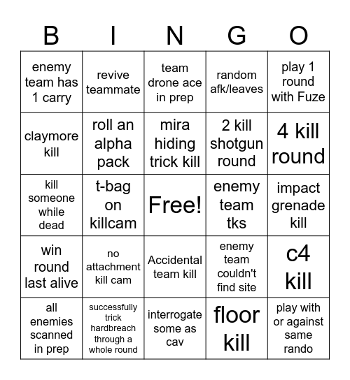 Le Boys Siege Bingo Card