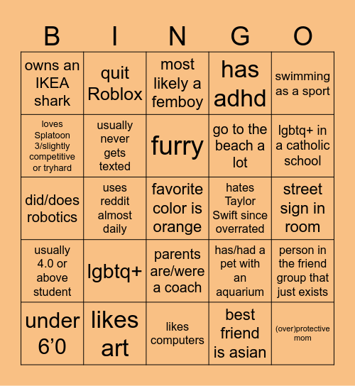how simmilar are we? Bingo Card