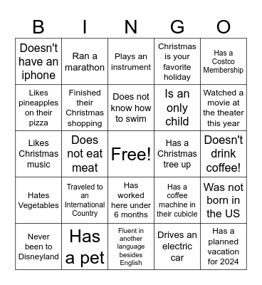 FIND SOMEONE WHO... Bingo Card