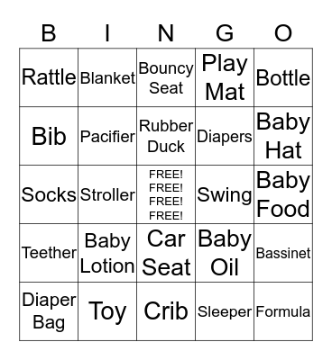 Baby Bingo Card