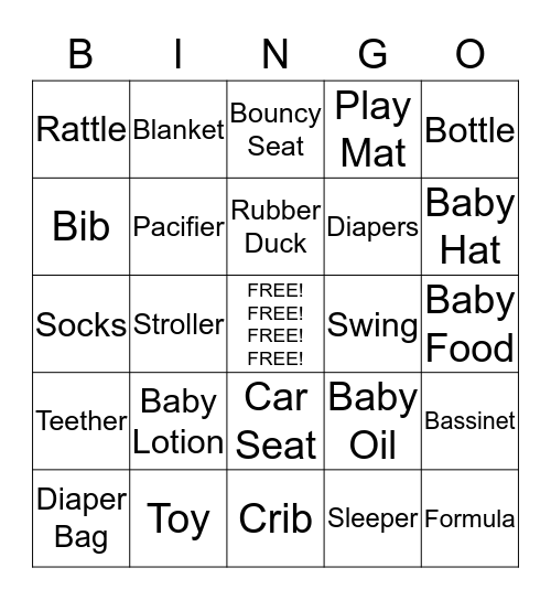 Baby Bingo Card