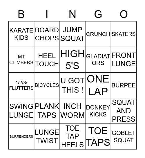 All Fun Bingo Card