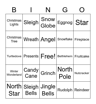 Christmas 2023 Bingo Card