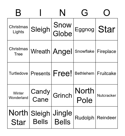 Christmas 2023 Bingo Card