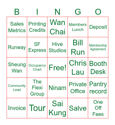 the Hive Christmas Bingo Card