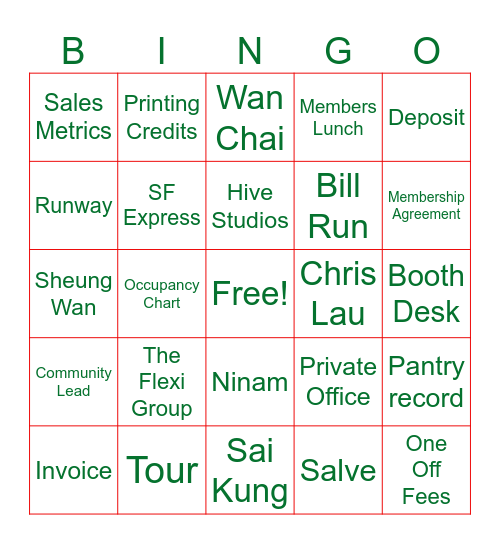 the Hive Christmas Bingo Card