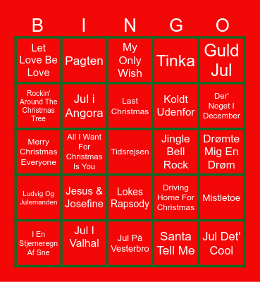 Fredagscafeéns JULEBANGO Bingo Card