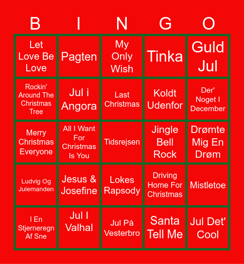 Fredagscafeéns JULEBANGO Bingo Card