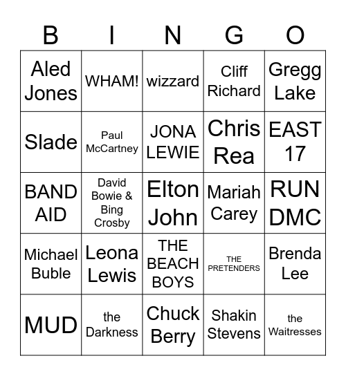 xmas bingo at the bank Bingo Card