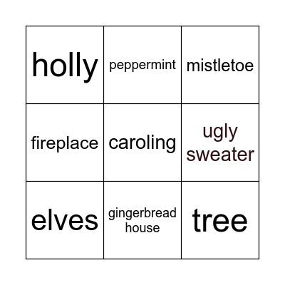 Christmas Bingo! Bingo Card