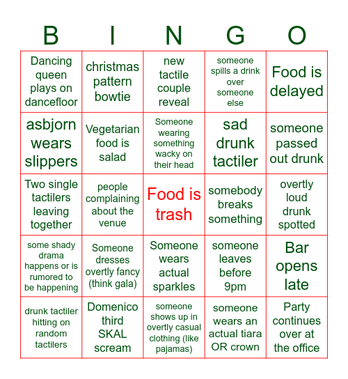 JULE BINGO Card