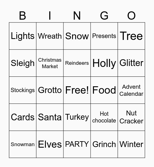 Christmas Bingo Card