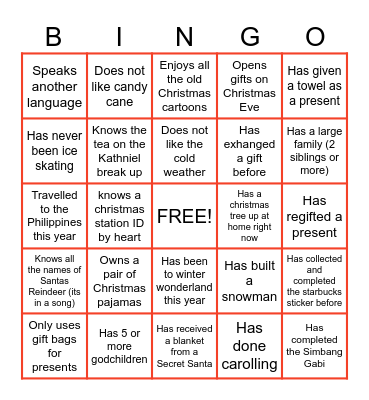 FIND THE FERSON Bingo Card