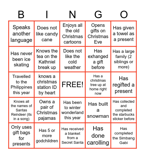 FIND THE FERSON Bingo Card