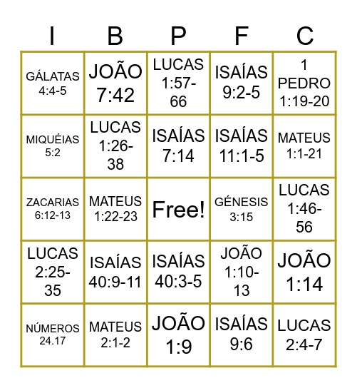 BINGO DE NATAL Bingo Card