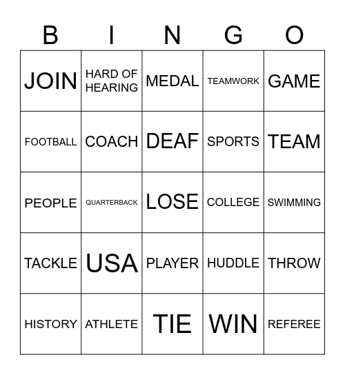 ASL 1 LESSON 3.2.8 Bingo Card