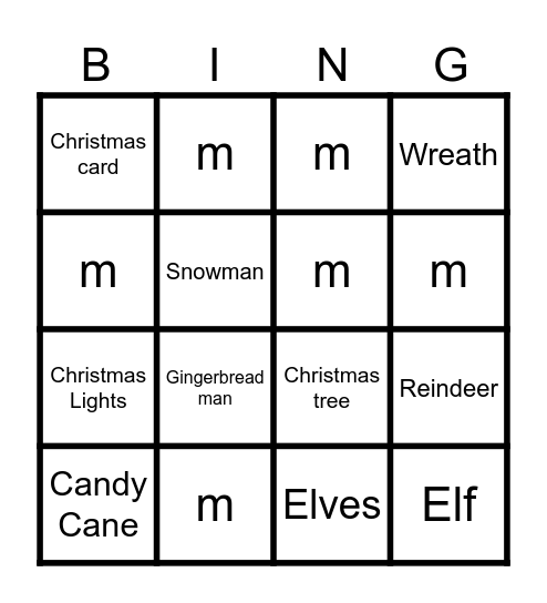 R&D Christmas Bingo Card