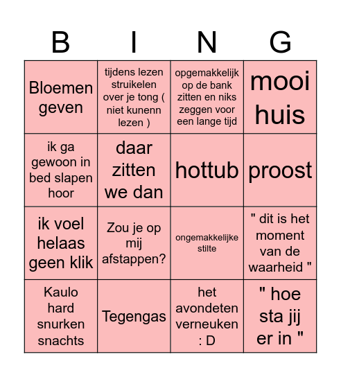 LLDL Bingo Card