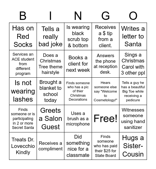 Salon Business Bingo Card