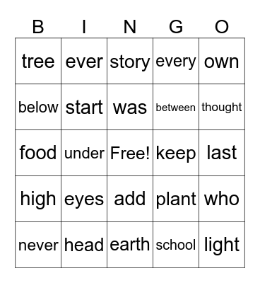 BINGO Card