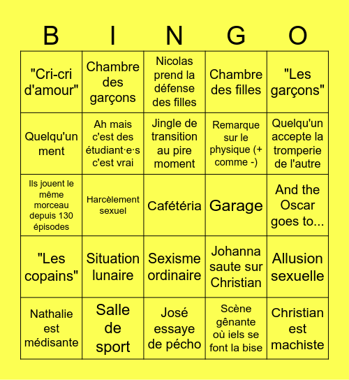Hélène et les garçons Bingo Card