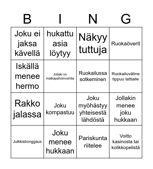 Matkabingo Card