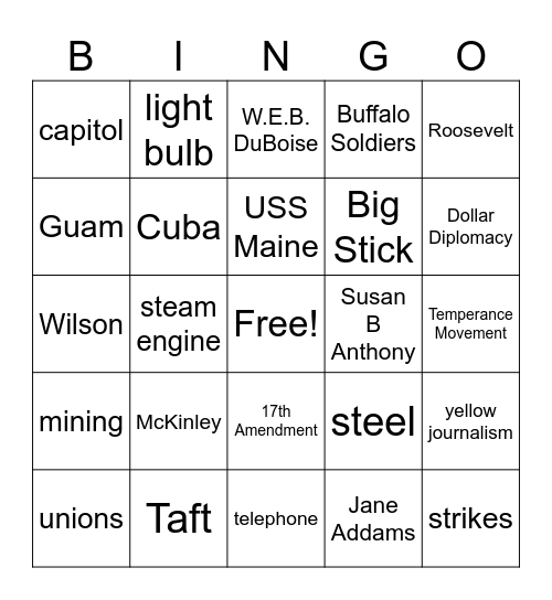 11th Grade Semester Bingo Card