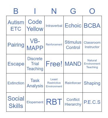 Autism Education & Therapy Center Bingo Card