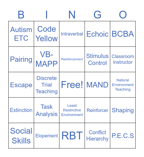 Autism Education & Therapy Center Bingo Card