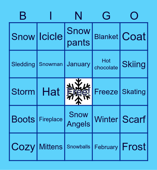 Winter Fun! Bingo Card