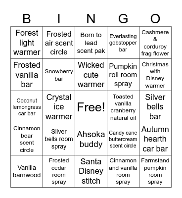 Scentsational Bingo!! Bingo Card