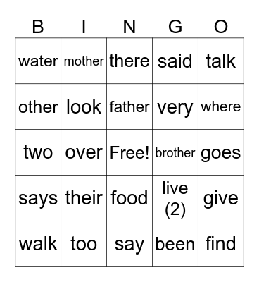 Extension Lessons 1-5 Bingo Card