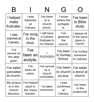 Stronger Together Bingo Card