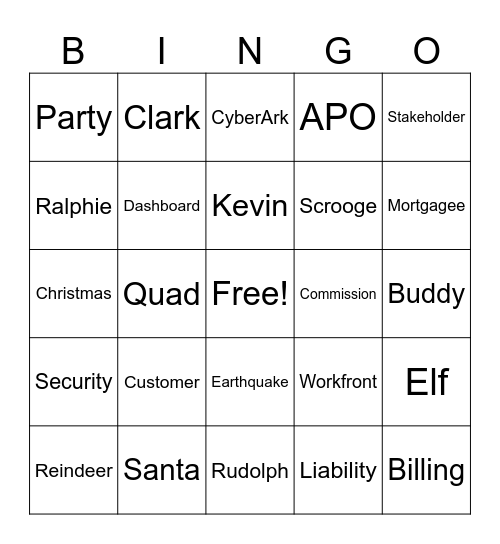 Q4 Quad Celebration Bingo Card