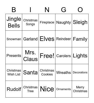 Christmas Bingo Card